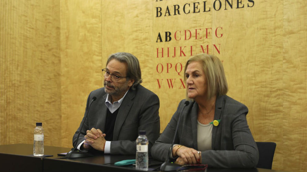 Los ex presidentes del Parlament de Cataluña, Ernest Benach y Núria de Gispert (Foto: ANC)