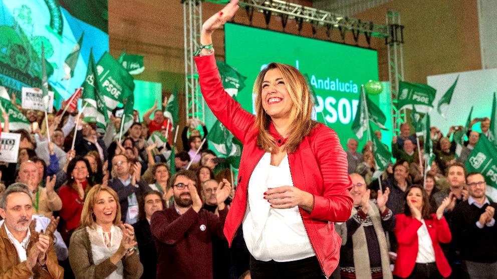 Susana Díaz en el acto de cierre de campaña (Foto: EFE).