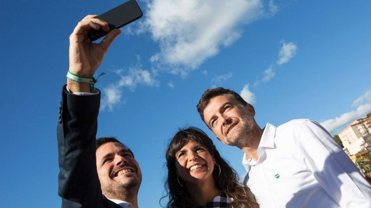 Teresa Rodríguez con Maíllo y Garzón (EP).