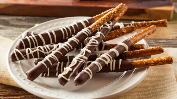 pretzels con chocolate