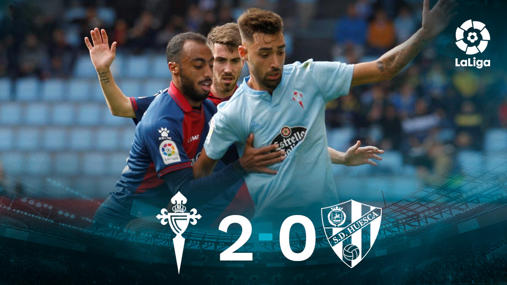 El Celta se impuso al Huesca (2-0) gracias a un doblete de Aspas.