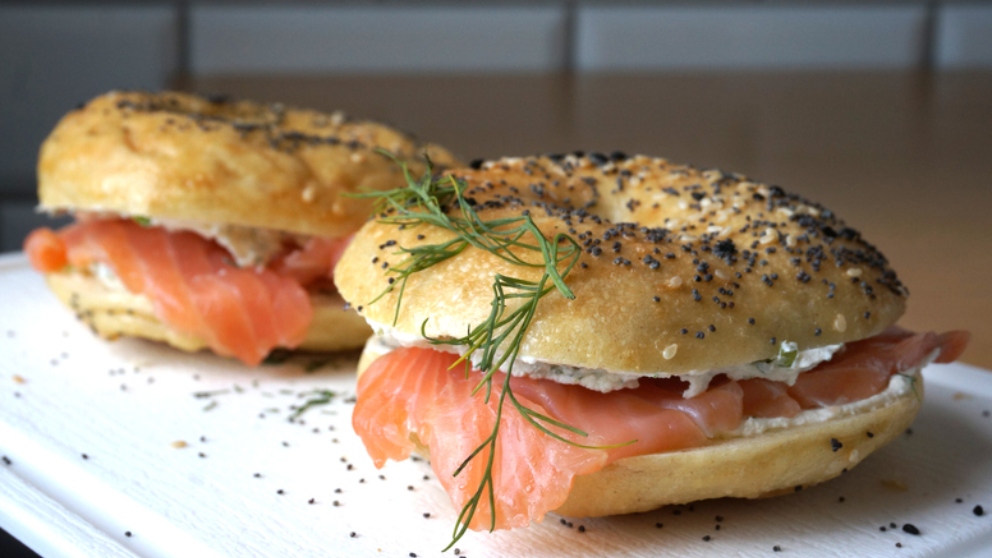 Receta de Bagel de salmón