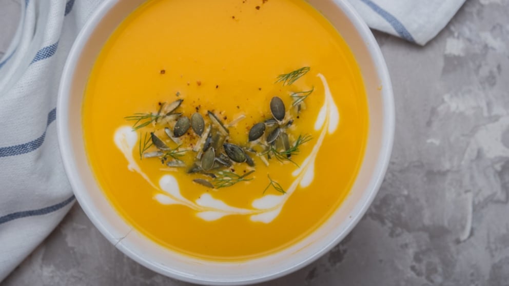 Crema de calabaza y yogur