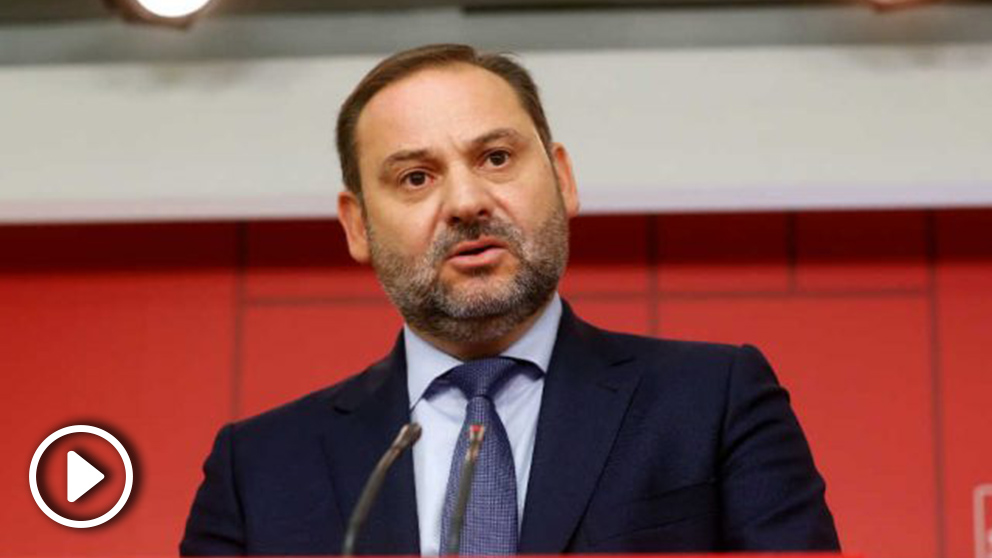 El secretario de Organización del PSOE José Luis Ábalos este lunes en Ferraz