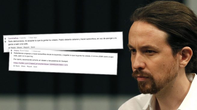 Los foros de la militancia de Podemos arden contra Iglesias: «Pablo, cállate y haz autocrítica»