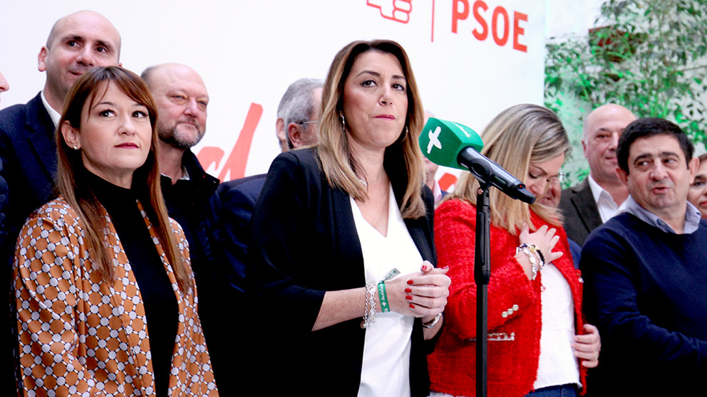 Comparecencia de Susana Díaz tras los resultados electorales en Andalucía. (F: Enrique Falcón)
