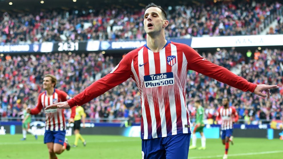 Kalinic celebra un gol con el Atlético (Getty)