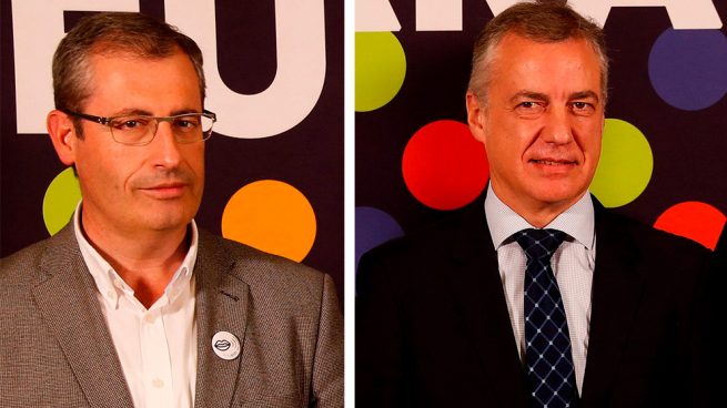 Markel Olano, diputado de la Diputación Foral de Guipúzcoa, y Iñigo Urkullu, lehendakari del Gobierno Vasco.