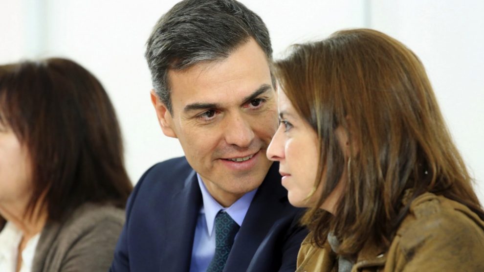 Pedro Sánchez con Adriana Lastra. (Foto. PSOE)