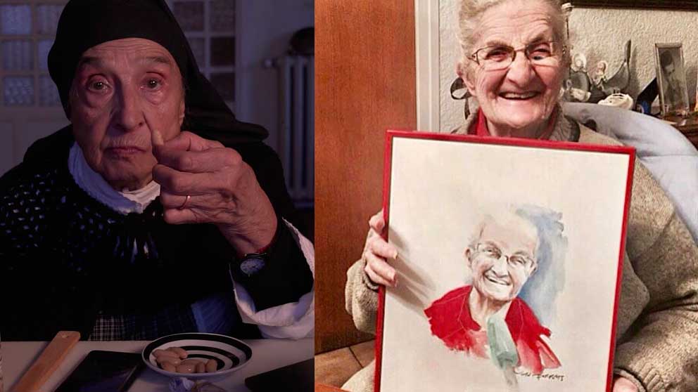 Antonia Cruells, la abuela que dió vida a la icónica abuela televisiva de los anuncios de fabada Litoral. Foto: Joan Tharrats