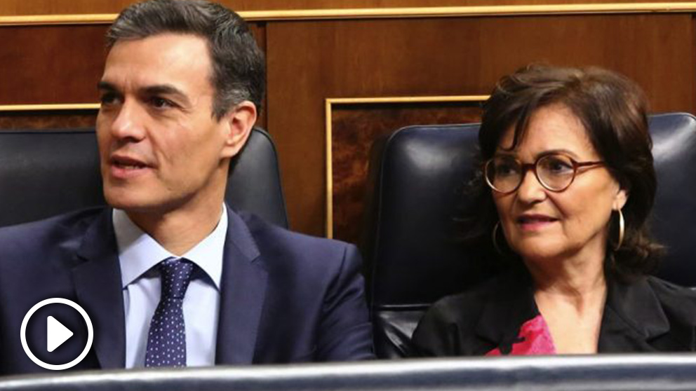 Pedro Sánchez con Carmen Calvo. (Foto. PSOE)