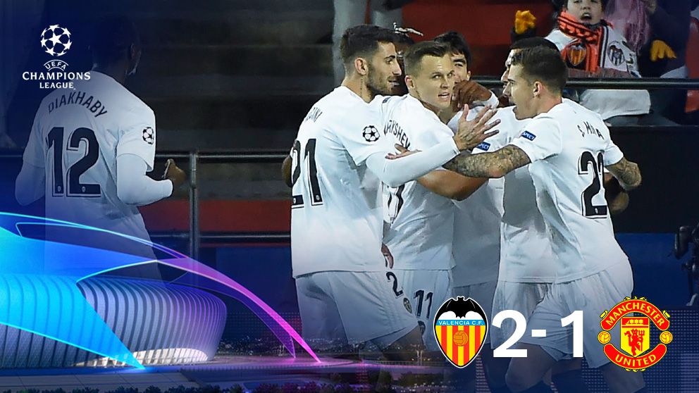 El Valencia se despide de la Champions con una victoria ante el United.