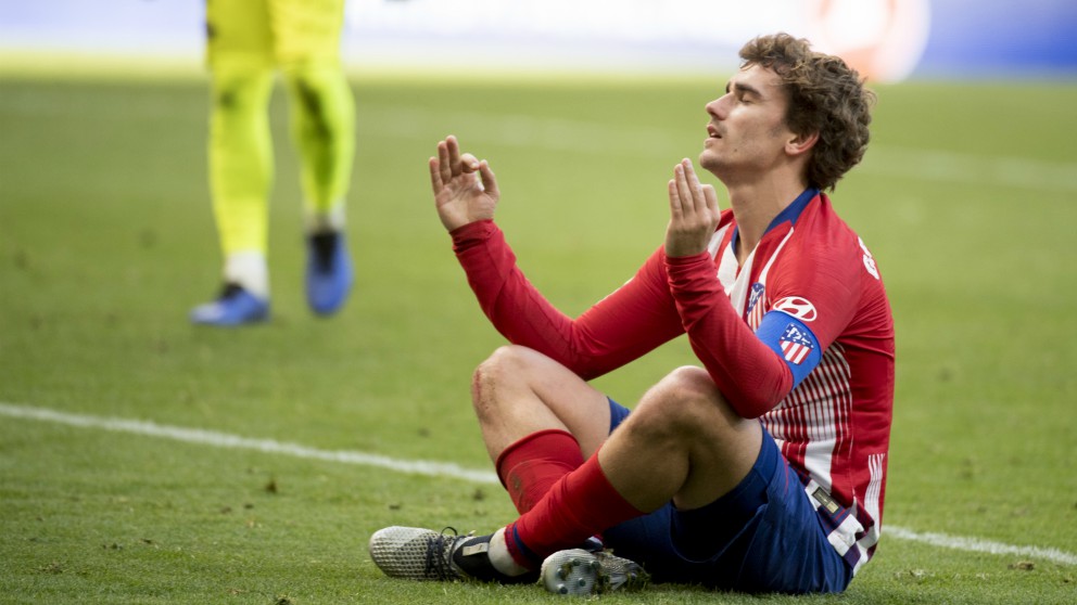 Griezmann, en un partido con el Atlético de Madrid. (AFP)