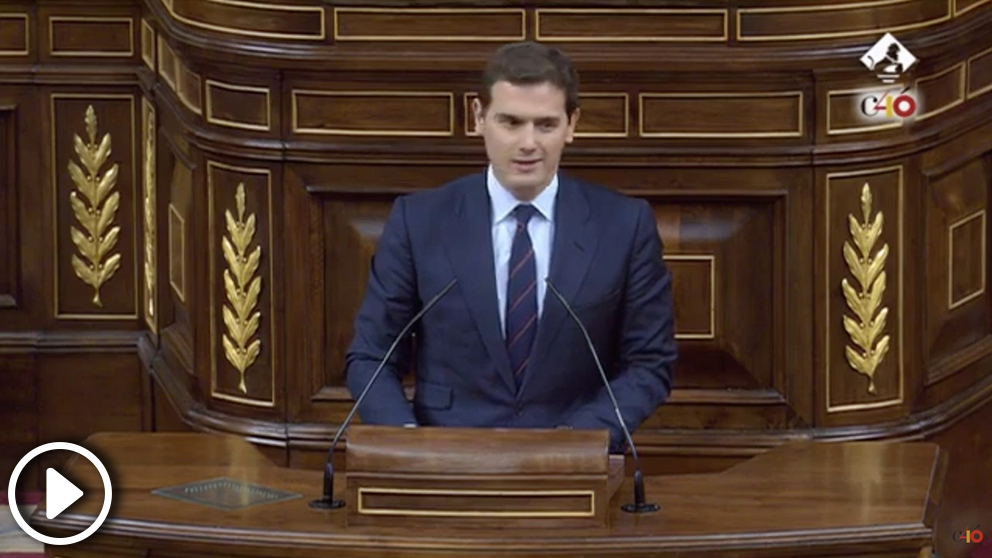 Albert Rivera, este miércoles, en el Congreso de los Diputados.