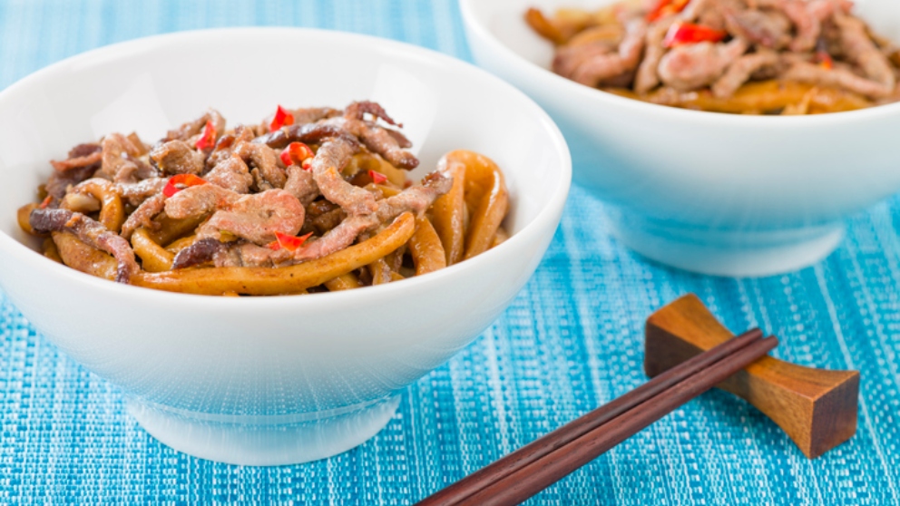 Ternera con pimientos al estilo oriental