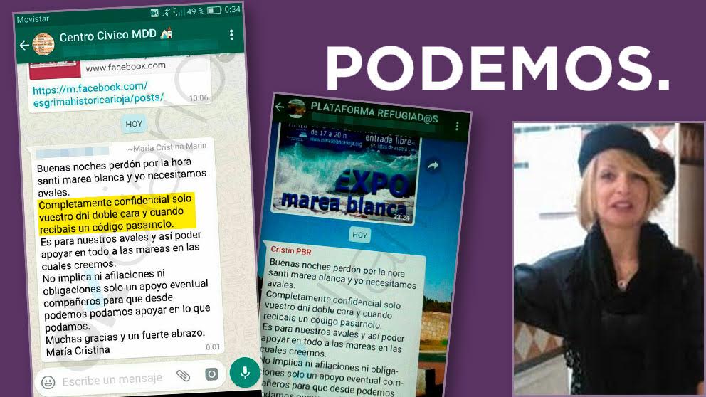 María Cristina solicitó copias del DNI