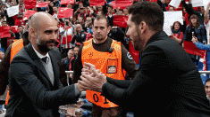 Sorteo Champions League | Simeone y Guardiola, entrenadores del Atlético de Madrid y Manchester City, respectivamente