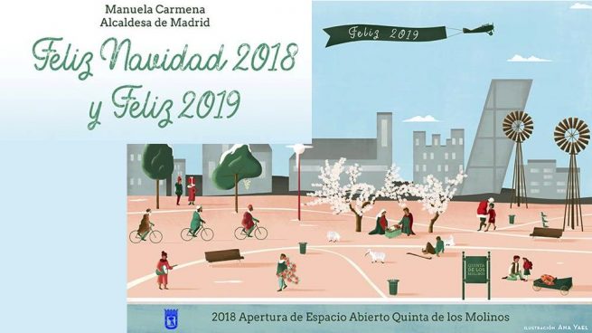 Los Reyes Magos llegan en bicicleta en el ‘christmas’ de Carmena