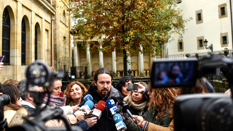 Pablo Iglesias este viernes en Guernica (Foto: EFE).