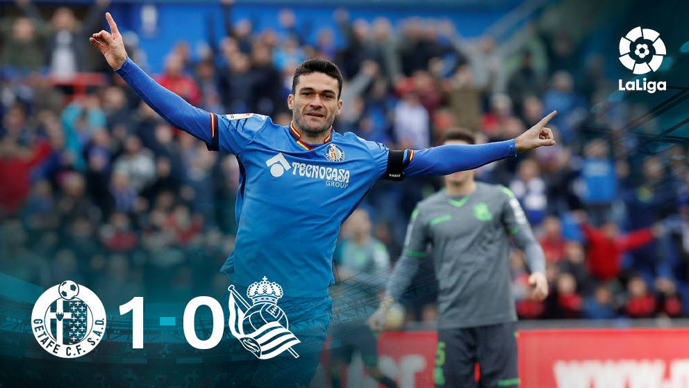 El Getafe venció a la Real Sociedad gracias a un gol de Jorge Molina.