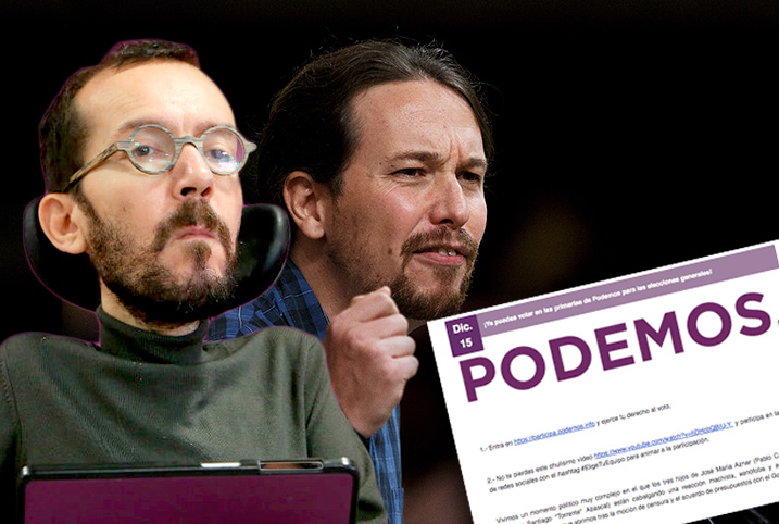 Podemos usa al «criminal Aznar» como reclamo para pedir el voto en sus primarias amañadas