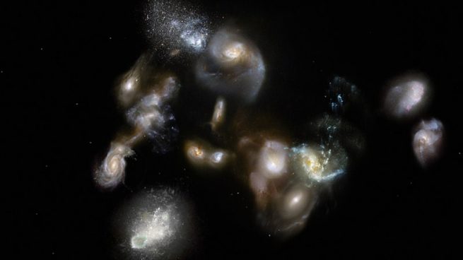 antigua galaxia llena de materia oscura