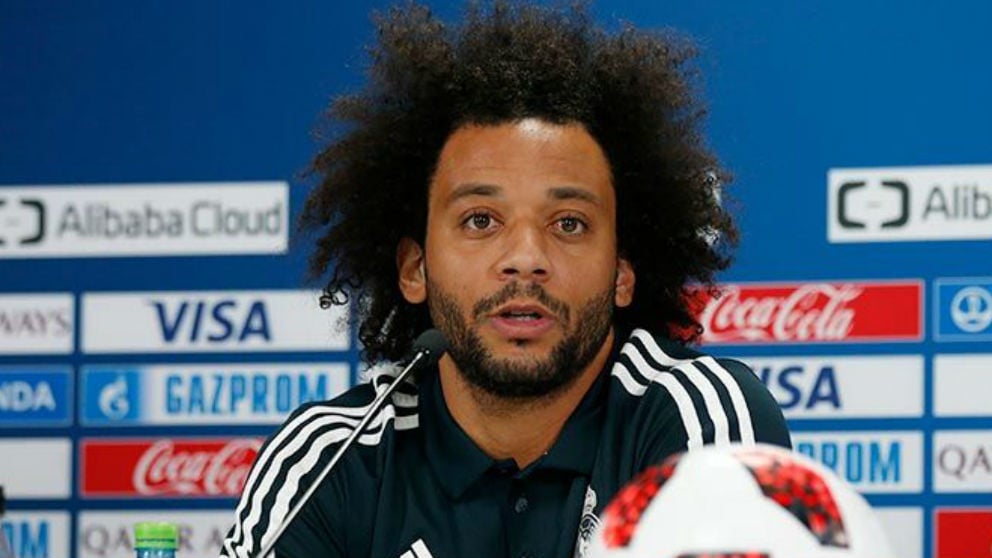 Marcelo durante la rueda de prensa en el Mundial de Clubes. (realmadrid.com)