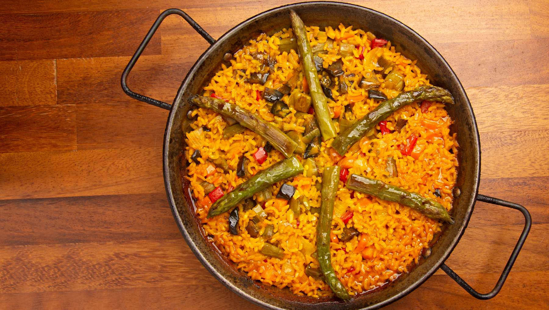 Paella de verduras.