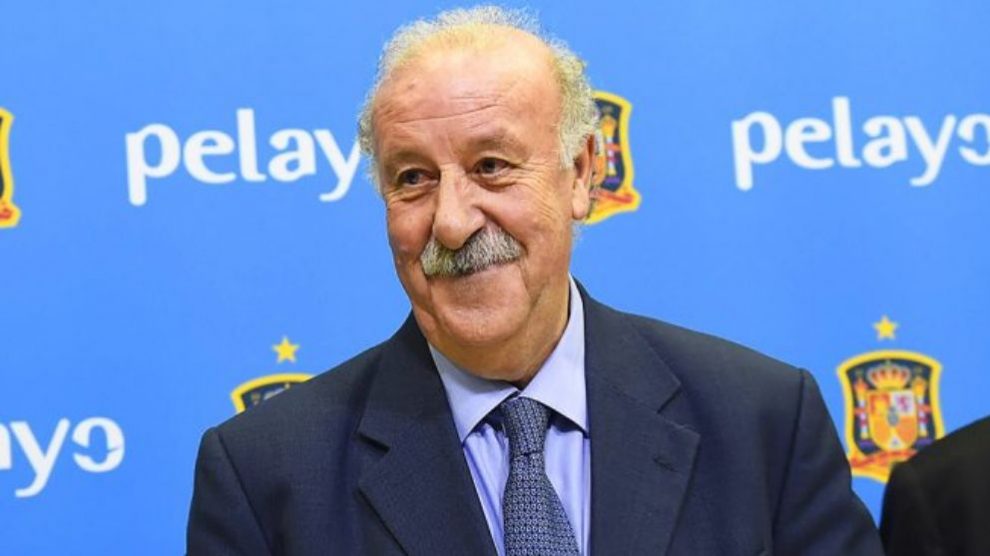Vicente del Bosque, en un acto de homenaje con la selección.