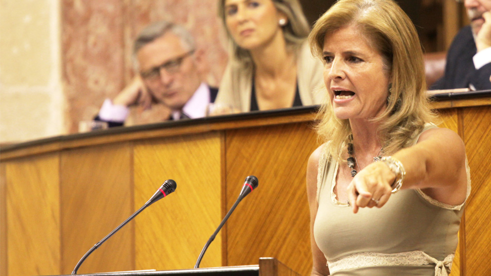 Esperanza Oña es diputada del Parlamento de Andalucía y es más que conocida su línea cercana a Pablo Casado. Foto: Parlamento de Andalucía