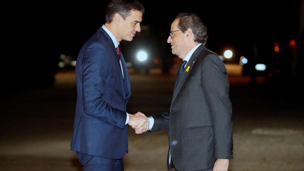 Pedro Sánchez y Quim Torra.