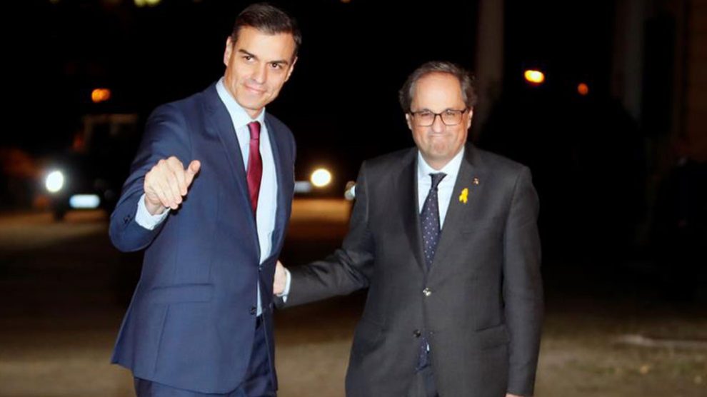 Pedro Sánchez y Quim Torra, este jueves.
