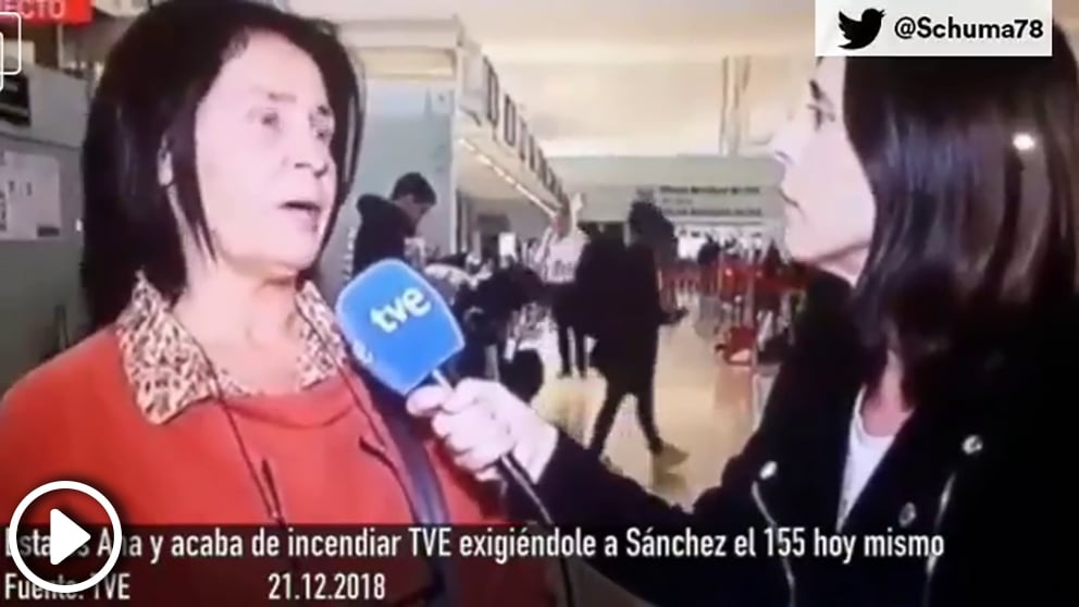 Una ciudadana indignada en TVE: «¡Quiero el 155 ya!»