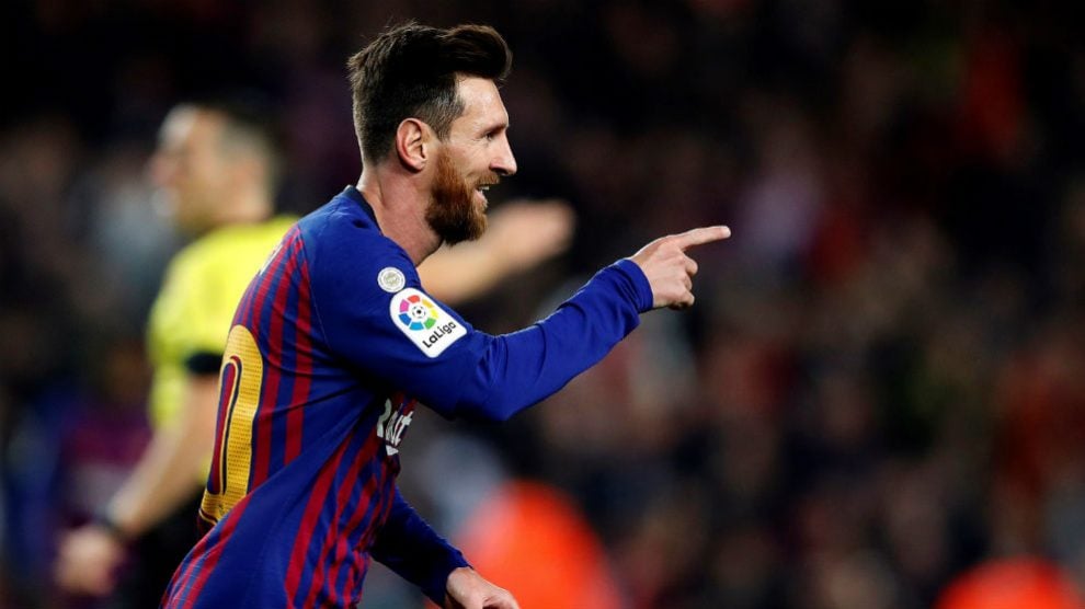 Messi, en un partido con el Barcelona. (AFP)