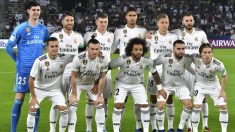 Once del Real Madrid ante el Kashima. (AFP)
