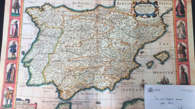 Ábalos felicita la Navidad con un mapa en el que no aparece Canarias
