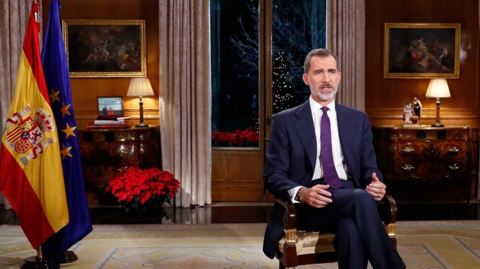 Felipe VI durante su mensaje de Navidad 2018