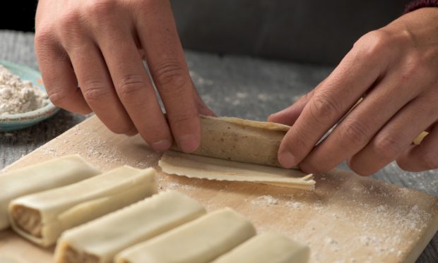 canelones de merluza y espinacas