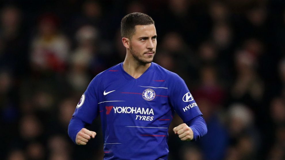 Eden Hazard durante el encuentro ante el Watford (Getty).