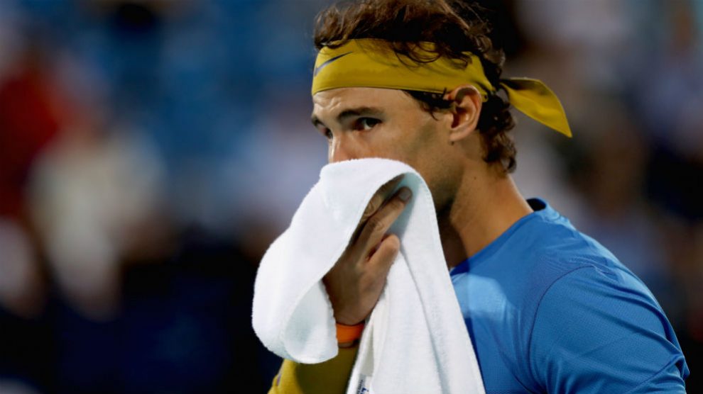 Rafa Nadal, durante el partido contra Anderson. (Getty)