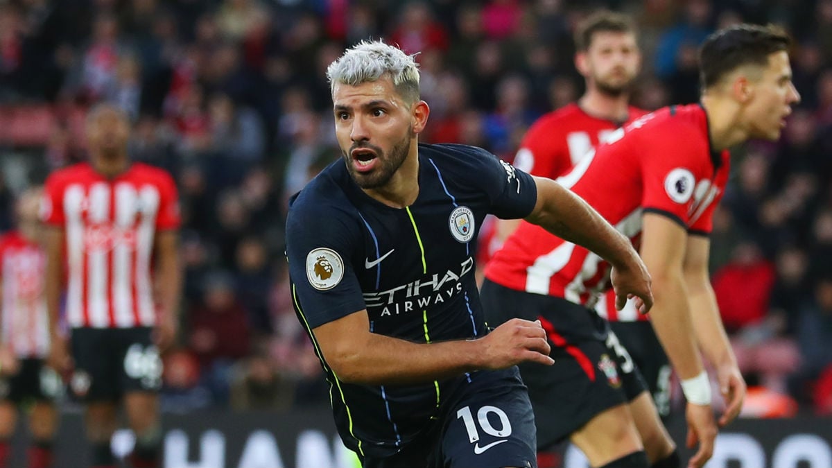 Agüero cerró al victoria del City frente al Southampton (Getty).