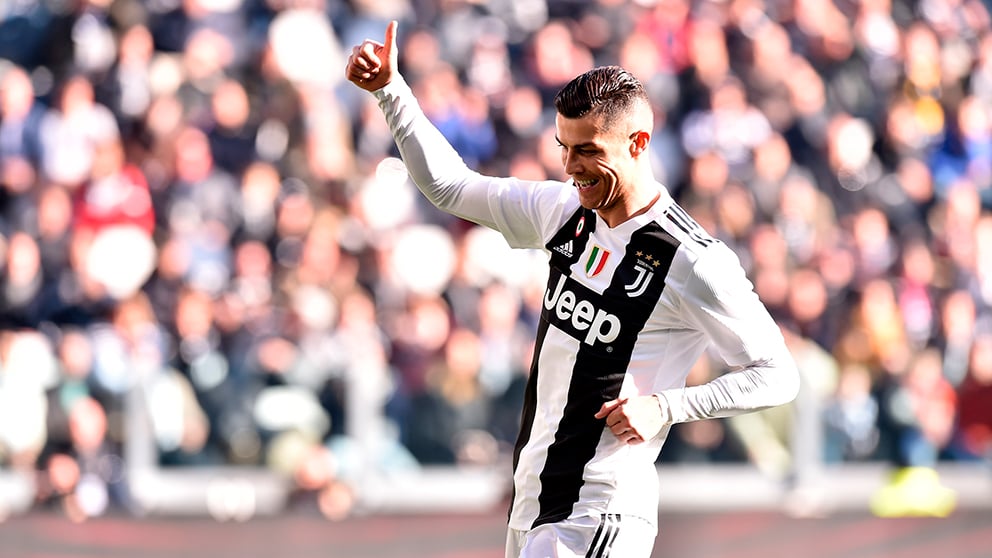 Cristiano Ronaldo, durante el choque ante la Sampdoria con la Juventus. (Getty)