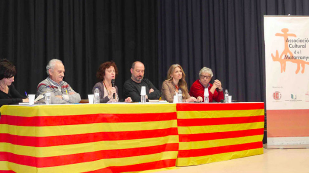Víctor Sanchís, Empar Moliner y Anna Arqué defendiendo el pancatalanismo en Teruel