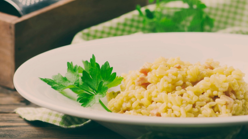 Receta de Risotto con jamón y pimiento