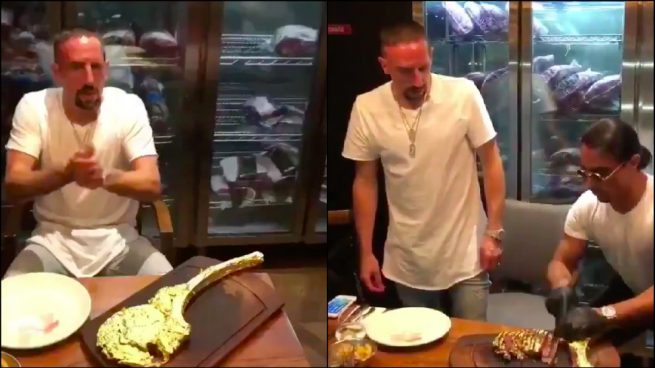 Ribery explota en Twitter tras las críticas por comerse un filete cubierto de oro