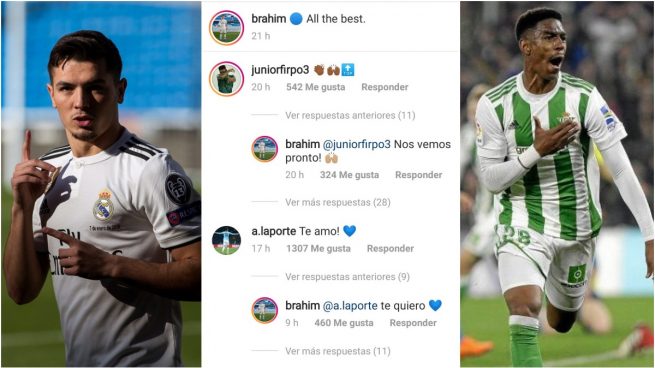 Brahim, Junior y el mensaje en Instagram.