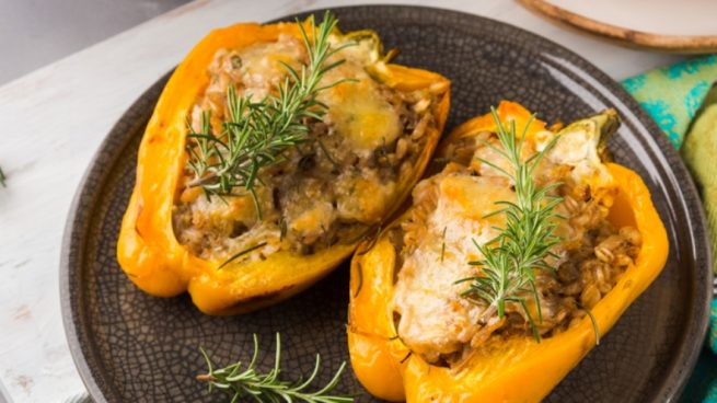Pimientos rellenos de setas