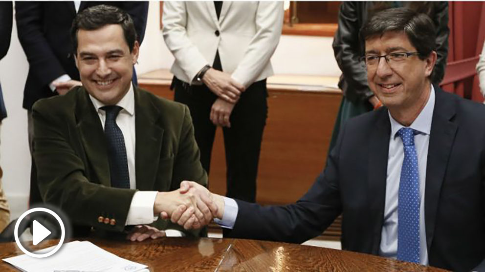 Juanma Moreno (PP) y Juan Marín (Ciudadanos).