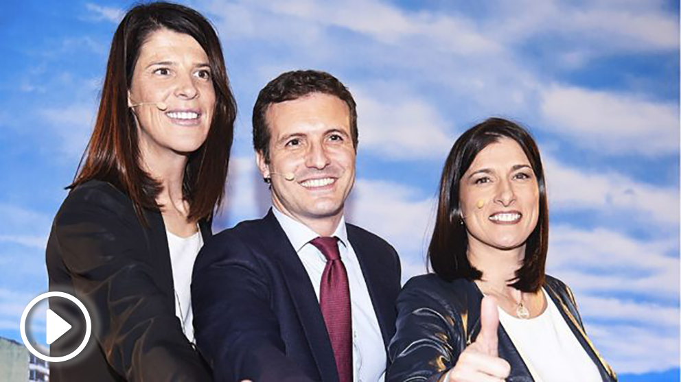 Pablo Casado en un acto en Santander para presentar a Gema Igual y Ruth Beitia como candidatas a la Alcaldía y a la comunidad de Cantabria. (EP).