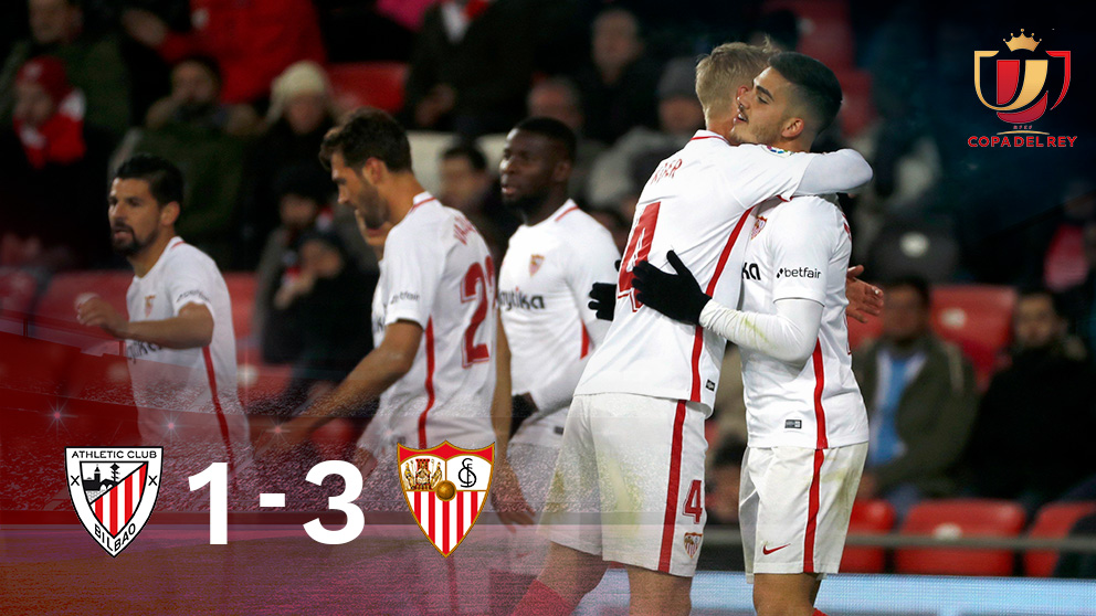 El Sevilla se impuso al Athletic Club en San Mamés (1-3).